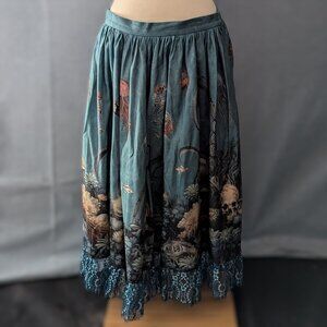 Milianda Dark Ocean Skirt in Teal Gothic Victorian Lolita EGL Sz XL